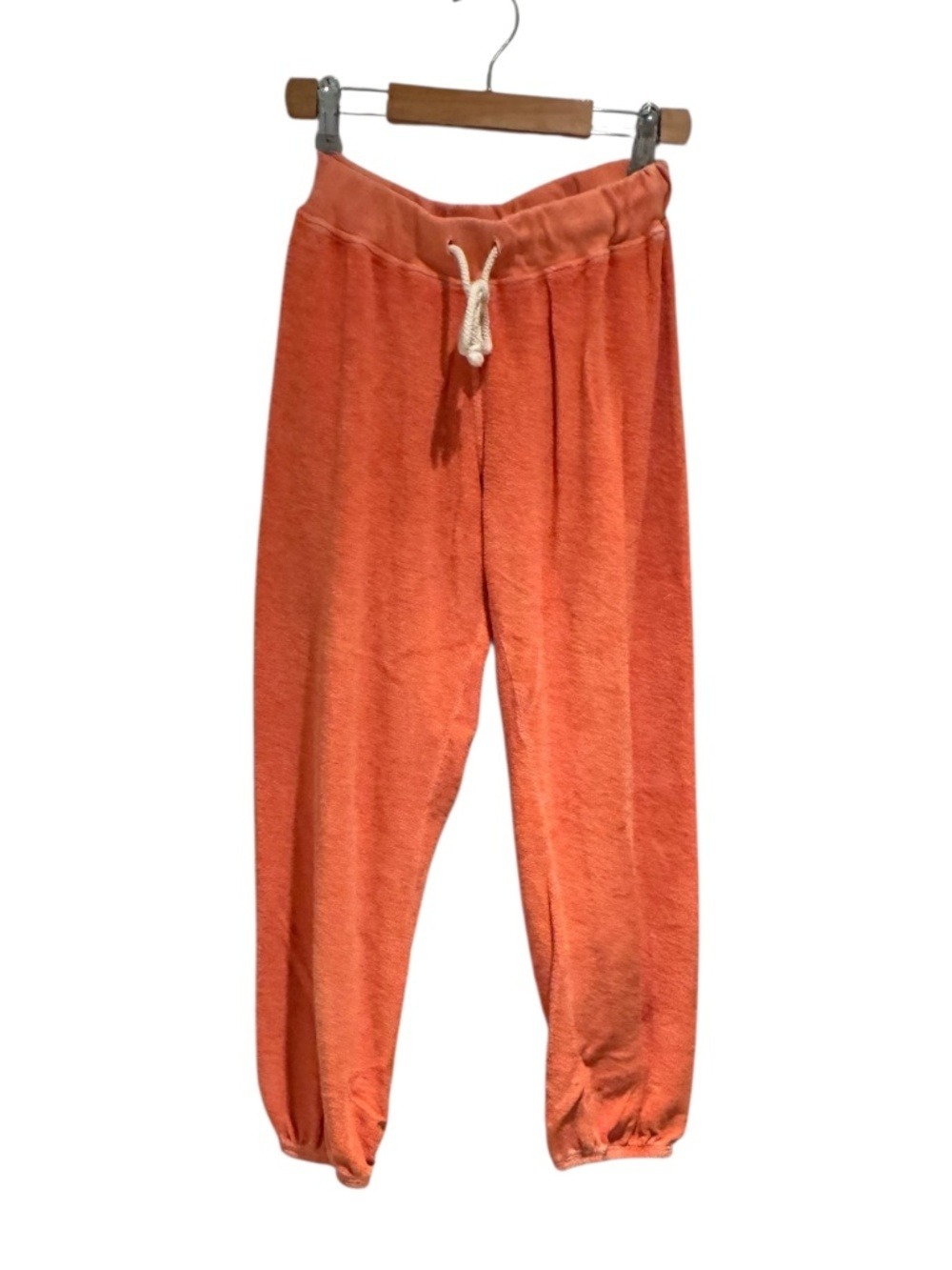 PERFECTWHITETEE orange terry slightly cropped joggers - size xs